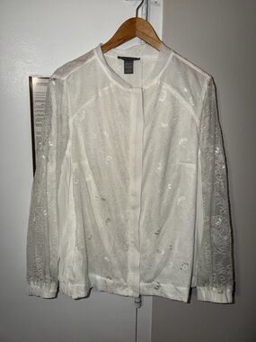 Kate & Mallory White Lace Long-Sleeve Jacket